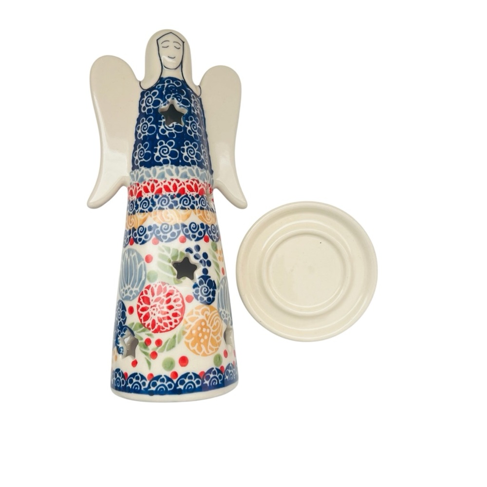 Manufaktura Blue Rose Polish Pottery Angel Luminary